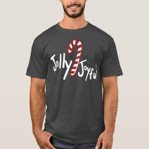 Camiseta Joyful Jolly Christmas Candy Cane art feriado1