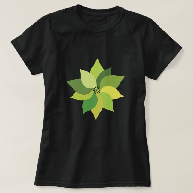 Camiseta Joyful Lush Leaves. (Frente do Design)