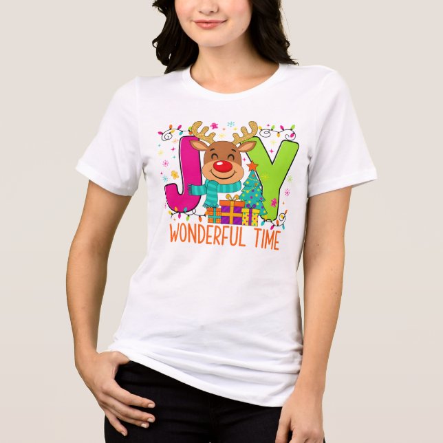Camiseta "JOYful Reindeer Christmas Tee" (Frente)