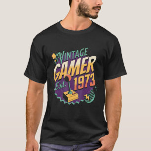 Camiseta Joystick Retro Gamin da Vintage Gamer 1973