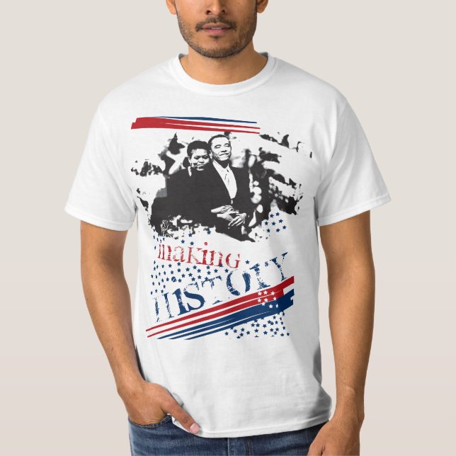 Camiseta JPEG azul de History_Red do fazer (Frente)