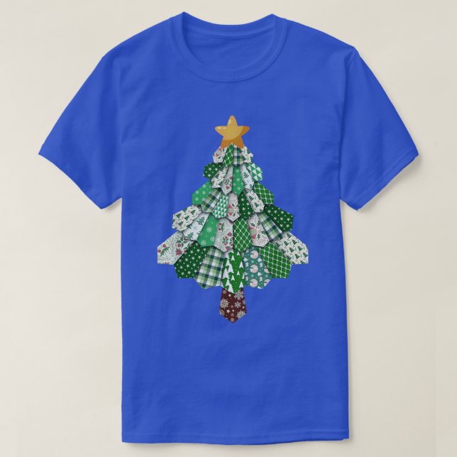 Camiseta jq6M Quiling Árvore de Natal Merry Xmas Sewing Sew (Frente do Design)