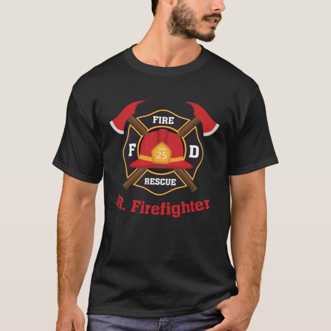 Camiseta Jr Junior Firefighter Fireman Kid  Axe Helmet Silh (Frente)