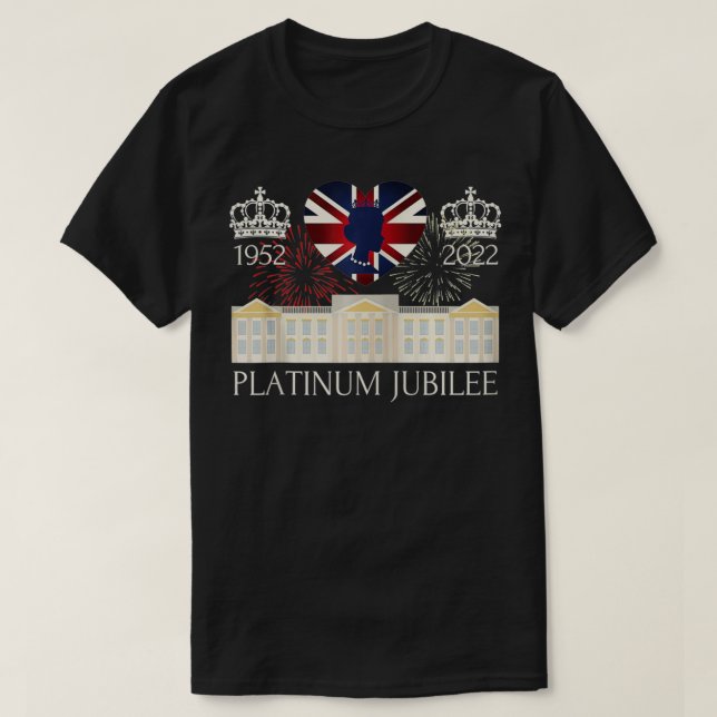Camiseta Jubileu de Platina da Monarquia da Rainha Britânic (Frente do Design)