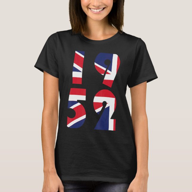 Camiseta Jubileu Platinum, 70 da Union Jack Queen, em 1952 (Frente)