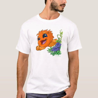 Camiseta JubJub alaranjado feliz na central de Neopia