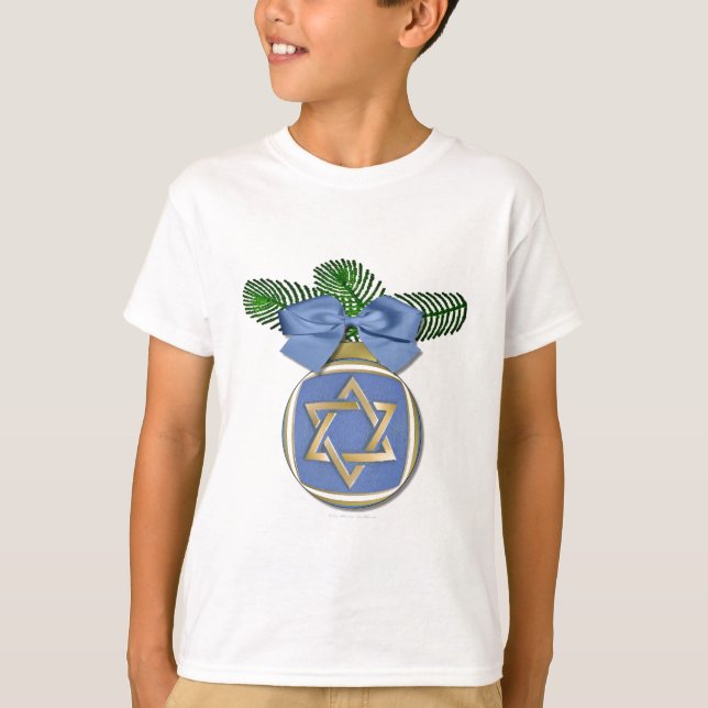 Camiseta Judaica Hanukkah Star De David Ornament Impressão (Frente)