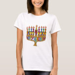 Camiseta Judaica Happy Hanukkah Dreidel Menorah<br><div class="desc">Você está vendo The Lee Hiller Designs Collection of Home and Office Decor,  Roupa,  Gifts and Coleções. Os Designs incluem Lee Hiller Photography e Mixed Media Digital Art Collection. Você pode ver a fotografia da Nature em http://HikeOurPlanet.com/ e seguir seu blog de caminhada no Hot Primavera National Park.</div>