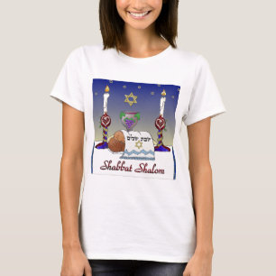 Camiseta Judaica Shabbat Shalom Art Impressão