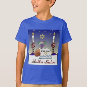 Camiseta Judaica Shabbat Shalom Art Impressão