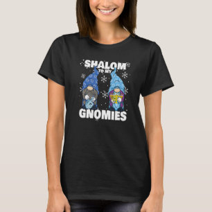 Camiseta Judeu Hanukkah Menorah Dreidel Gnomo Shalom Para M