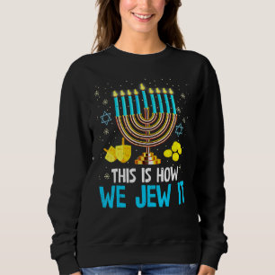 Camiseta Judeu Hanukkah Menorah É assim que nós jubilamos