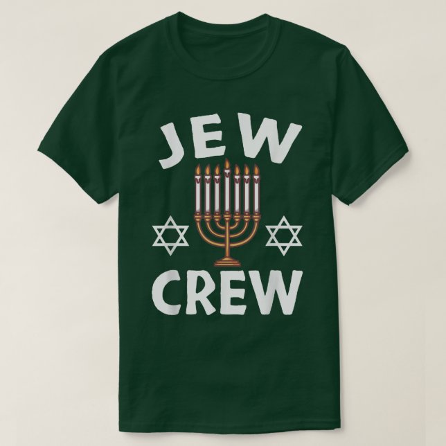 Camiseta Judeu Tripulante Menorah Feriado Judeu Feriado Eng (Frente do Design)