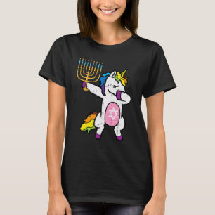 Camiseta Judeu Unicórnio Dab Jewnicorn Hanukkah Chanukah Gi