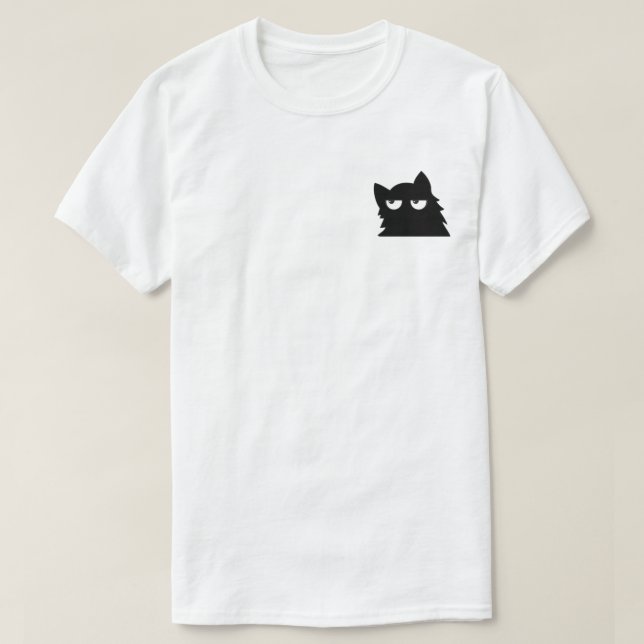 Camiseta Judging Black Cat Funny Minimal Cat Design (Frente do Design)