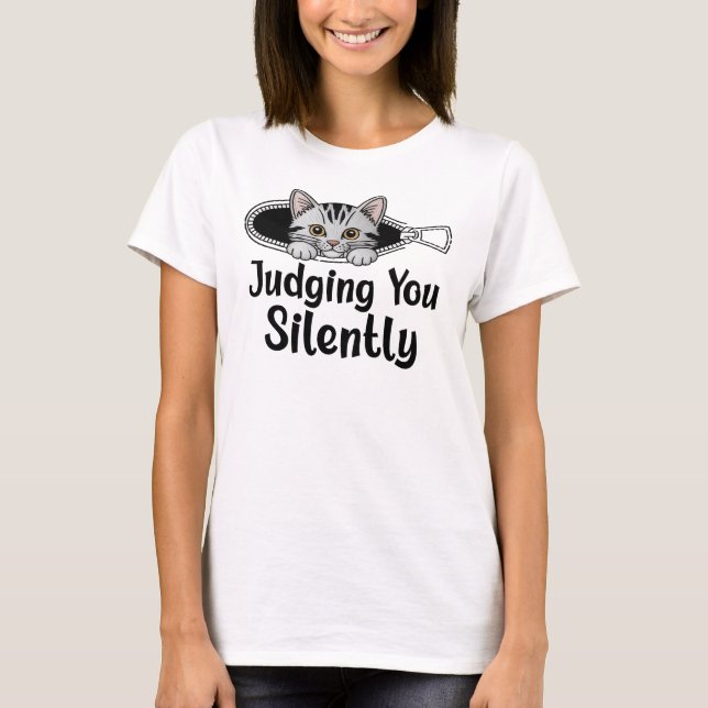Camiseta Judging You Silently Cat (Frente)