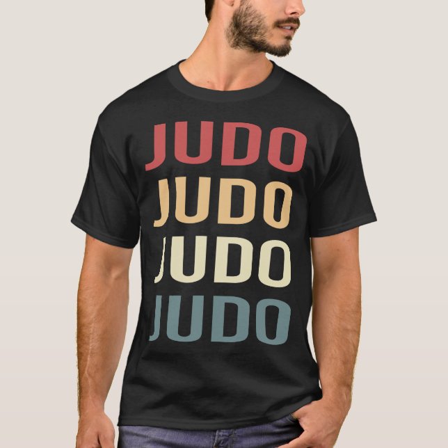 Camiseta Judo de Texto Retro (Frente)