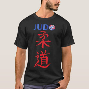 Camiseta Judo Kanji Escrevendo Gráfico Com Sinalizador Japo