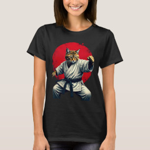 Camiseta Judo Karate Cat Para Homens