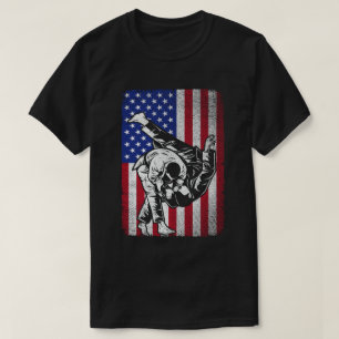 Camiseta Judo Martial Arts Eua American Flag Judoist Men Wo