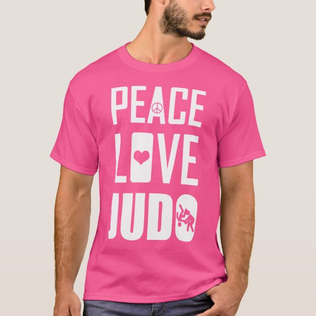 Camiseta Judo Peace Love E Judo Citam Arte Marcial Judoka (Frente)