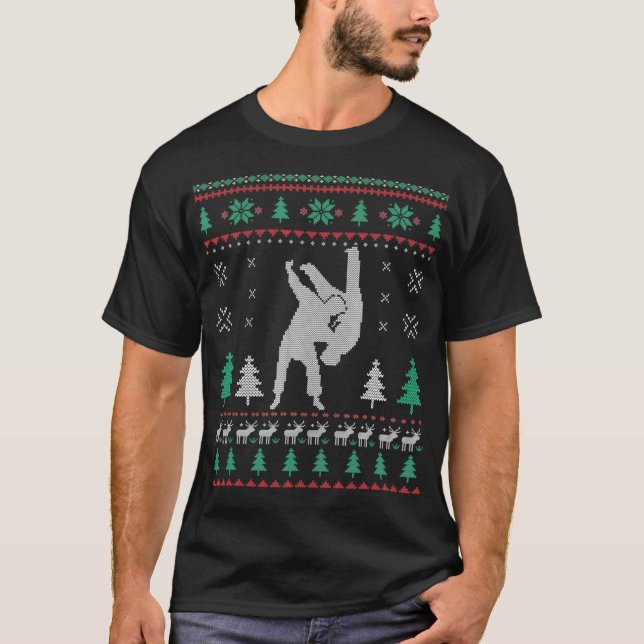 Camiseta Judo Ugly Sweater Natal Pajama Xmas  (Frente)