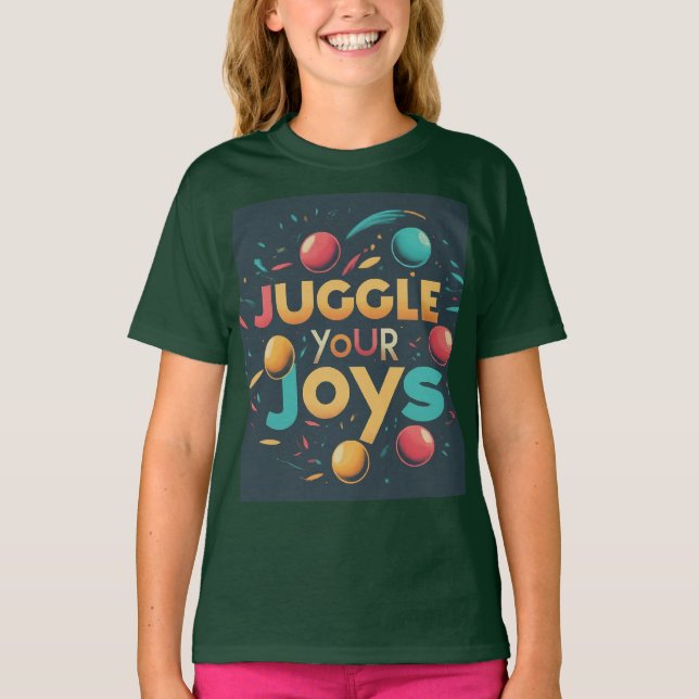 Camiseta Juggle As Suas Joys , Projetado (Frente)