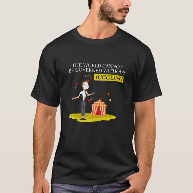 Camiseta Juggler Circus Performer Truques com Bolas e Pinos (Frente)
