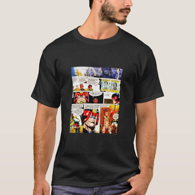 Camiseta Juiz de arte em quadrinhos retrô Dredd 1 (Frente)