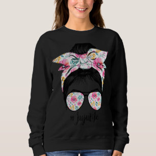 Camiseta Juju Life Messy Hair Bun Floral Women Dia de as mã