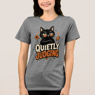 Camiseta Julgando Silenciosamente Gato Preto – Gato Sarcást