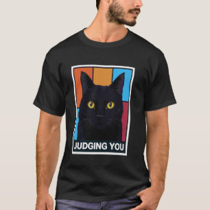 Camiseta Julgar Você Roupas Divertidas Amante de Gatos Humo