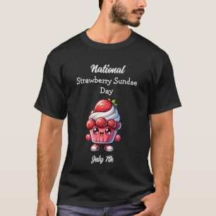Camiseta Julho 7 é Dia Nacional do Sundae de Morango
