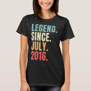 Camiseta Julho Aniversário De 2016 Legenda Desde Julho De 2