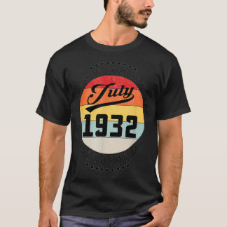 Camiseta Julho De 1932 90 Aniversário Presente 90 Anos De P
