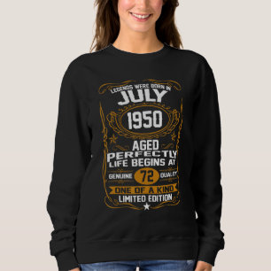 Camiseta Julho de 1950 72º aniversário 72 anos Mulheres