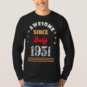 Camiseta Julho De 1951 Aniversário Espetacular Desde 1951 J