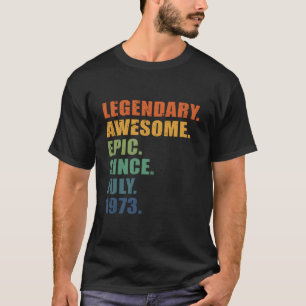 Camiseta Julho de 1973 50 Anos de Aniversário 50º