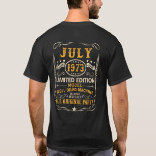 Camiseta Julho de 1973 Aniversário de 48 anos Homens Mulher