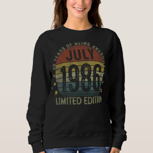 Camiseta Julho de 1986 36º aniversário 36 anos