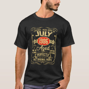 Camiseta Julho De 1986 37º Aniversário Presente A 37 Anos D