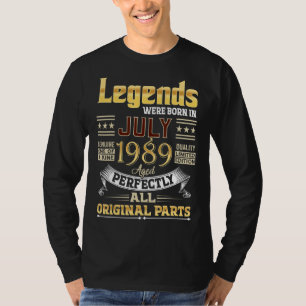Camiseta Julho De 1989 33 Anos De Idade 33 Legendas De Aniv