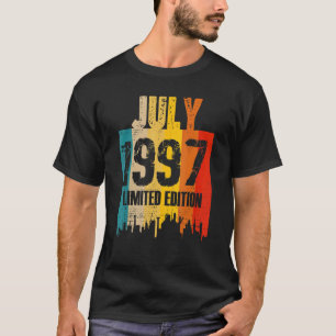 Camiseta Julho De 1997 Vintage De Aniversário De 25 Anos