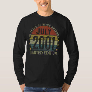 Camiseta Julho de 2001 21º aniversário 21 anos
