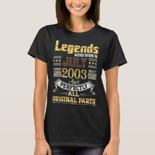 Camiseta Julho De 2003 19 Anos De Idade 19 Legendas De Aniv