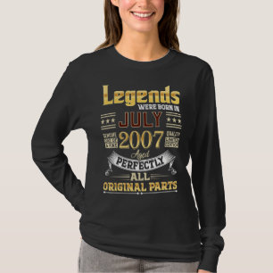 Camiseta Julho De 2007 15 Anos De Idade 15 Legendas De Aniv
