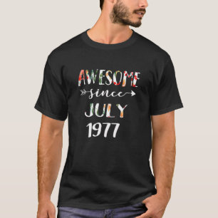 Camiseta Julho Meninas 1977 44 Aniversário 44 Anos Espetac