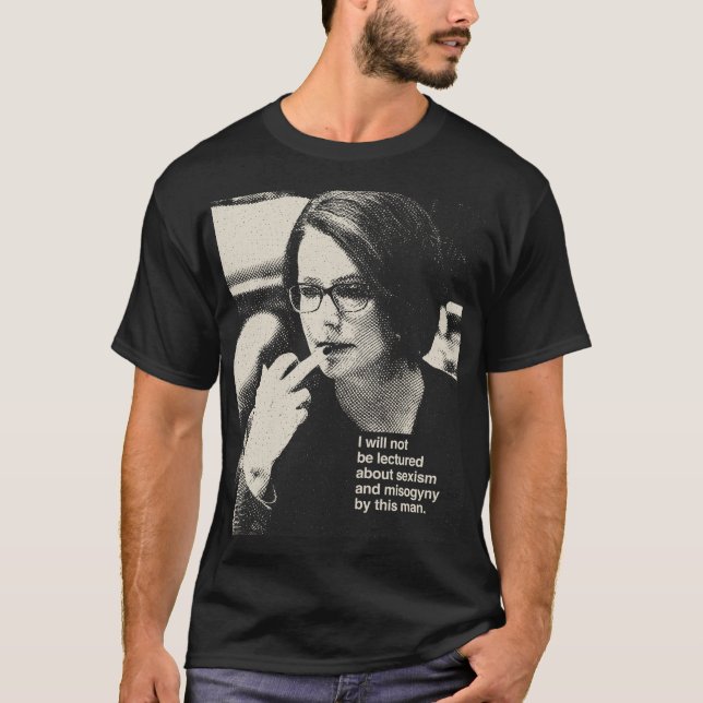 Camiseta Julia Gillard Famoso Discurso Vintage Art (Frente)