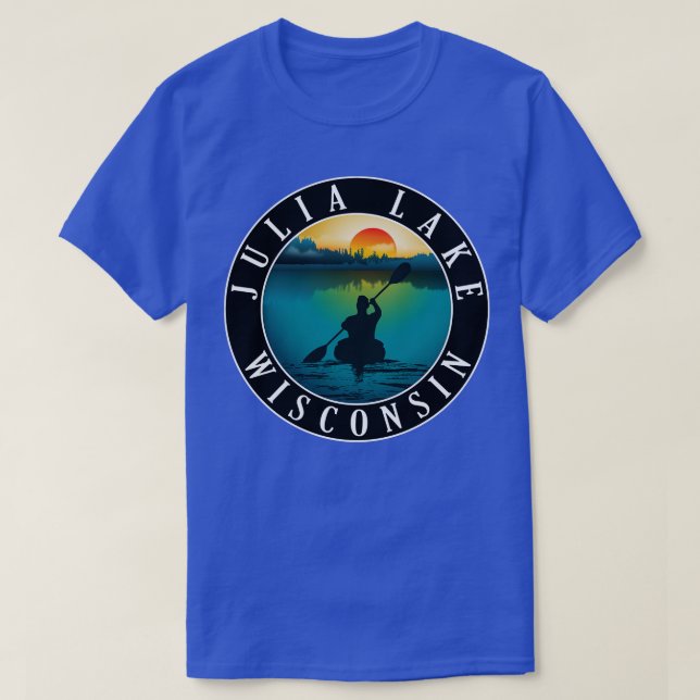 Camiseta Julia Lake Wisconsin Kayaking (Frente do Design)