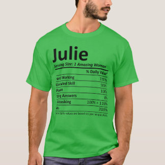Camiseta Julie Nutrição Nome Personalizado Ideia Divertida 